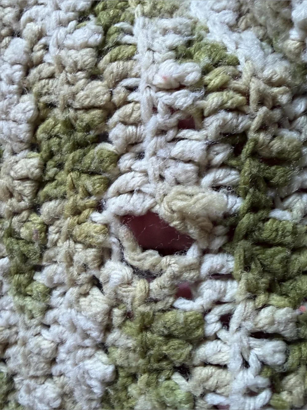 Vtg Hand-Crochet Ripple Blanket Chevron Style Zig-Zag Olive Green Full 87”x76”